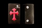 Frog Traditional Cross Inlay Bison Long Wallet