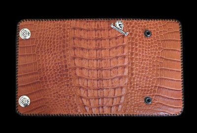 Photo1: Crocodile Horn Back Long Wallet