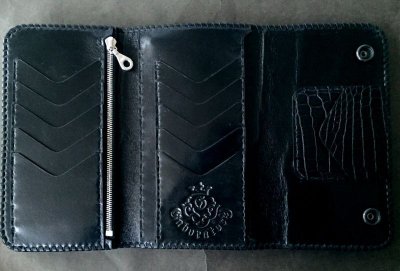 Photo2: Crocodile Belly Plain Long Wallet