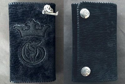 Photo3: Stingray G&Crown Inlay Hippo Long Wallet