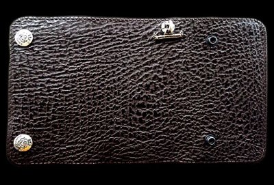 Photo1: Shark Plain Long Wallet (Chocolate)