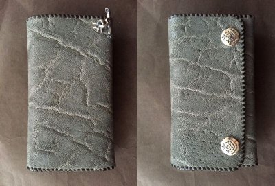 Photo3: Elephant Plain Long Wallet (Gray)