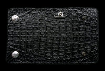 Photo1: Crocodile Horn Back Long Wallet