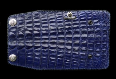 Photo1: Crocodile Tail Doble Spine(L) Long Wallet