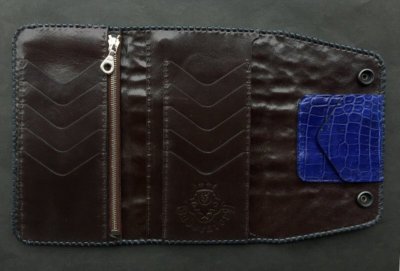 Photo2: Crocodile Tail Doble Spine(L) Long Wallet