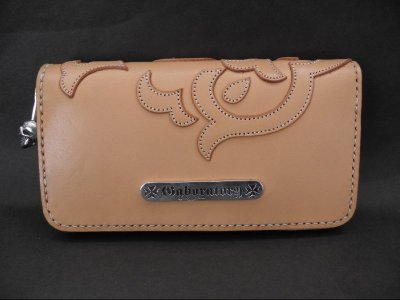 Photo2: Atelier Mark Overlay Saddle Leather Round Zip Wallet (Natural)