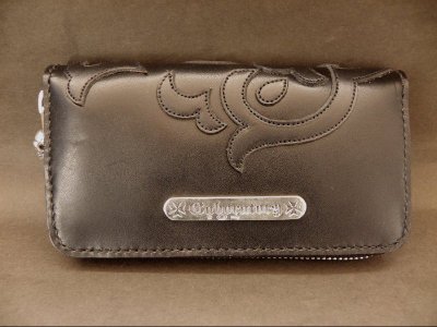 Photo2: Atelier Mark Overlay Saddle Leather Round Zip Wallet (Black)