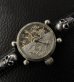 Photo7: ELIDA Vintage Skeleton Watch With 2Skull Pins Band