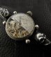 Photo3: ELIDA Vintage Skeleton Watch With 2Skull Pins Band