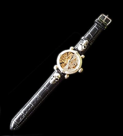 Photo1: OMEGA Vintage Skeleton Watch With 2Skulls Watch Band