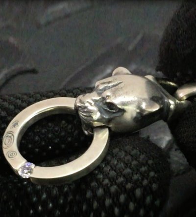 Photo2: Panther With ZAZA Floating Diamond O-Ring Pendant