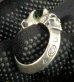 Photo14: Green Garnet Quarter Devil Skull Triangle Wire Bangle Ring