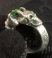 Photo11: Green Garnet Quarter Devil Skull Triangle Wire Bangle Ring