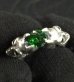 Photo10: Green Garnet Quarter Devil Skull Triangle Wire Bangle Ring