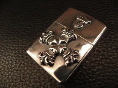 Photo1: G Crown & 4heart Crown Cross On Lighter