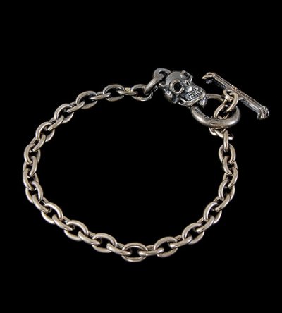 Photo1: Quarter Skull Quarter Chain Bracelet