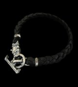 Quarter Old Bulldog braid leather bracelet