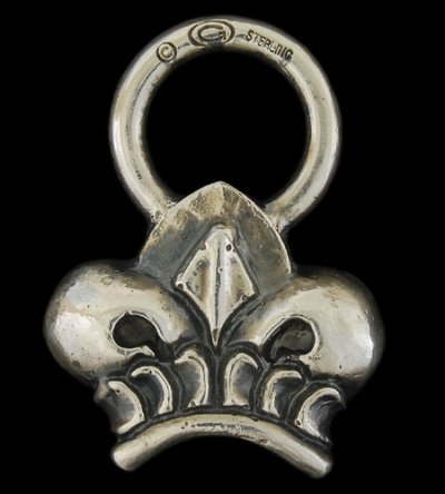 Photo1: Early Large Crown Belt Tip Pendant