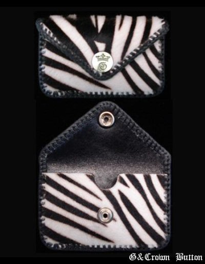 Photo1: Hair-On Skin(Zebra) Card Case