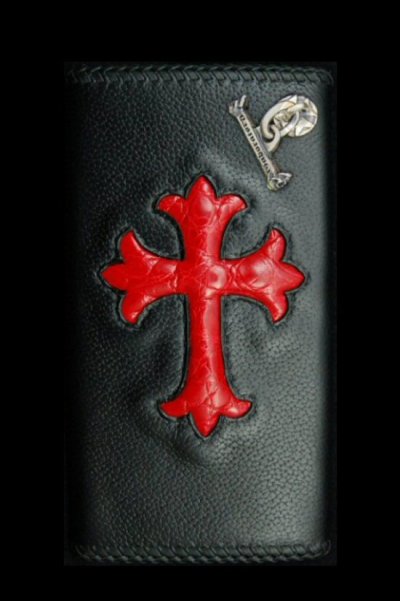 Photo2: Crocodile Cross Inlay Buffalo Long Wallet