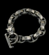 Bulldog With H.W.O & Chiseled Anchor Links Bracelet