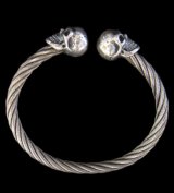 Half Skull Cable Wire Bangle