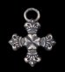 Photo1: Half 4Heart Crown Short Cross Pendant (1)