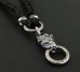 Photo2: Quarter Bulldog & braid leather necklace (2)