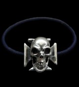 Skull On Iron Cross Hair Band