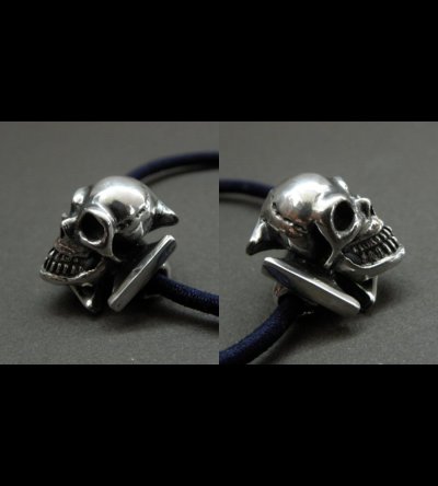 Photo5: Skull On Iron Cross Hair Band