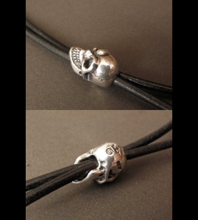 Photo2: Single Skull Tiny Loop Tie