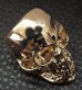 Photo6: 10k Gold Large Skull Ring with Jaw