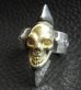 Photo3: 18k Gold Skull with Spike Ring