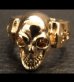 Photo3: Gold Single Skull Ring