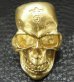 Photo4: Gold Large Skull H,W,O Ring [Pure Gold Color Finish]