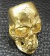 Photo16: Gold Large Skull H,W,O Ring [Pure Gold Color Finish]