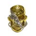 Photo1: Pure Gold Wrap Medium Large Skull Ring With Jaw Platinum Finish (1)