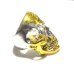 Photo6: Pure Gold Wrap Medium Large Skull Ring With Jaw Platinum Finish