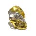 Photo9: Pure Gold Wrap Medium Large Skull Ring With Jaw Platinum Finish