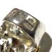 Photo4: Pure Gold Wrap Medium Large Skull Ring With Jaw Platinum Finish