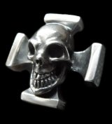 Skull On Square Hammer Cross Ring