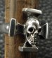 Photo4: Quarter Skull On Square Hammer Cross Ring