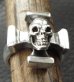 Photo11: Quarter Skull On Square Hammer Cross Ring