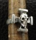 Photo7: Quarter Skull On Square Hammer Cross Ring