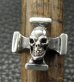 Photo6: Quarter Skull On Square Hammer Cross Ring