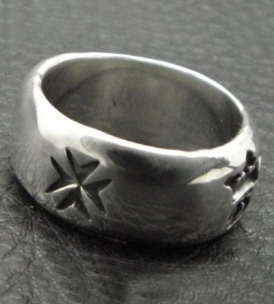 Photo2: Multi Engraved Large Smooth H.W.O Ring