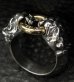 Photo3: 18k Gold Ring With Quarter Old Bulldog Triangle Wire Bangle Ring