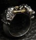 Photo2: 18k Gold Ring With Quarter Old Bulldog Triangle Wire Bangle Ring (2)