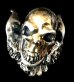 Photo1: 18k Gold Blood Face Skull Wing Ring (1)