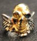 Photo7: 18k Gold Blood Face Skull Wing Ring